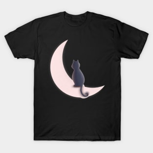 Moonlight moon cat T-Shirt